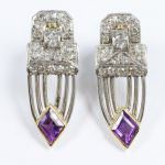 Lot 213 Amethyst and Diamond Earrings